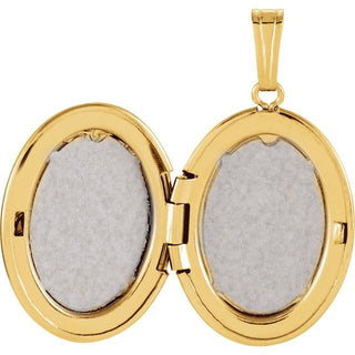 14K Yellow Oval Floral Locket 