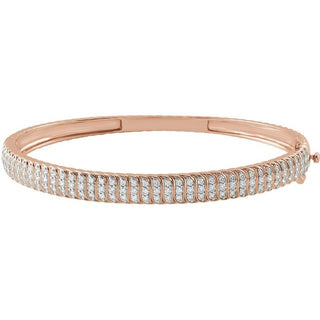 14K Rose 1 3/8 CTW Lab-Grown Diamond Bangle 7" Bracelet