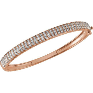 14K Rose 1 3/8 CTW Lab-Grown Diamond Bangle 7" Bracelet