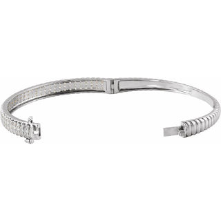 14K White 1 3/8 CTW Lab-Grown Diamond Bangle 7" Bracelet