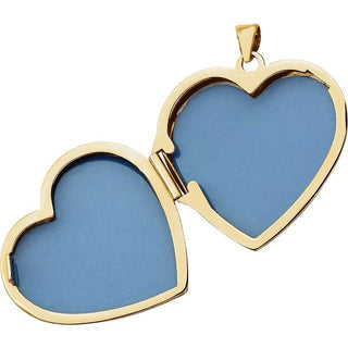 14K Yellow Engravable Heart Locket 