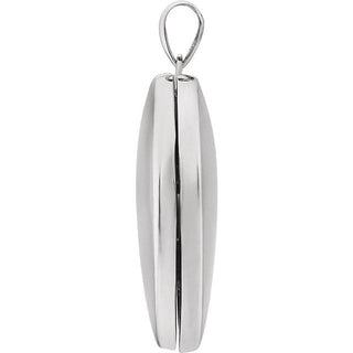 14K White Engravable Heart Locket 