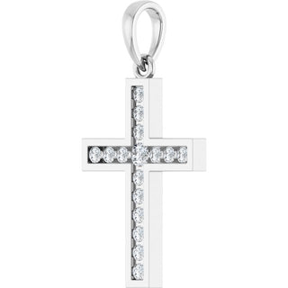 Platinum 1/4 CTW Natural Diamond Cross Pendant