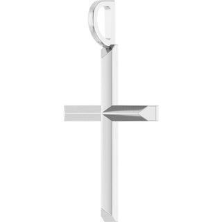 14K White Knife-Edge Cross Pendant