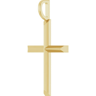 14K Yellow Knife-Edge Cross Pendant