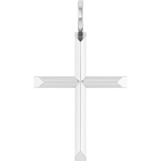 Platinum Knife-Edge Cross Pendant