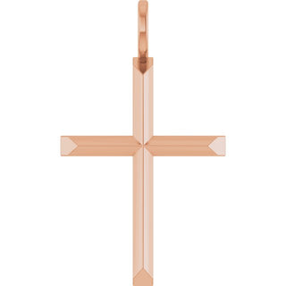14K Rose Knife-Edge Cross Pendant
