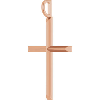 14K Rose Knife-Edge Cross Pendant