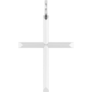 Platinum Knife-Edge Cross Pendant