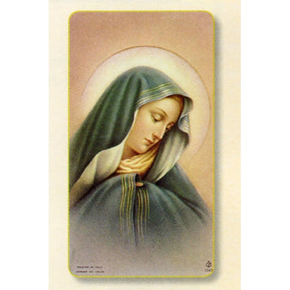 Sorrowful Madonna Holy Card - 100-Pack