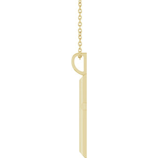 14K Yellow Knife-Edge Cross 16-18" Necklace