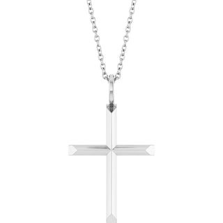 Sterling Silver Knife-Edge Cross 16-18" Necklace