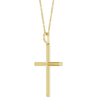 14K Yellow Knife-Edge Cross 16-18" Necklace