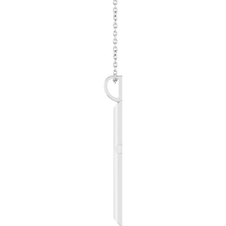 14K White Knife-Edge Cross 16-18" Necklace