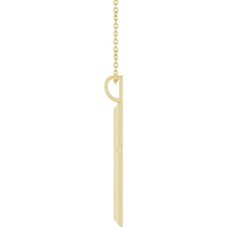 14K Yellow Knife-Edge Cross 16-18" Necklace