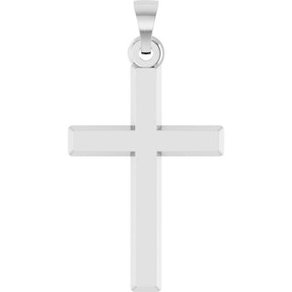 14K White Cross Pendant