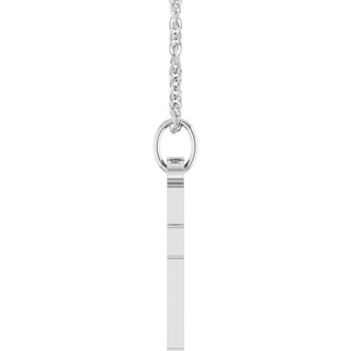 14K White .02 CT Natural Diamond Cross 18" Necklace