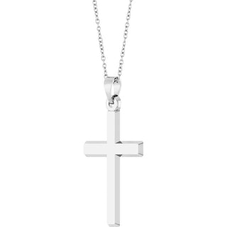 14K White Cross 18" Necklace