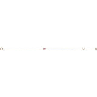 14K Rose Straight Baguette Natural Ruby 6 1/2-7 1/2" Bracelet