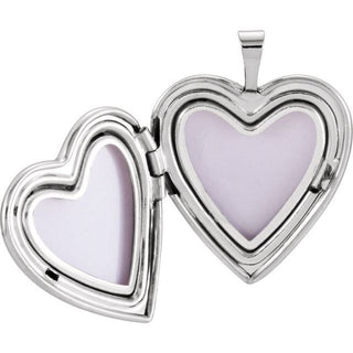 Sterling Silver 25x19 mm Heart Cross Locket