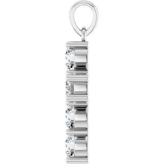 Sterling Silver 1 CTW Lab-Grown Diamond Cross Pendant