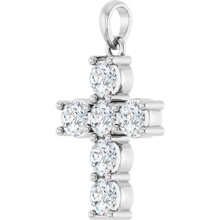 Sterling Silver 1 CTW Natural Diamond Cross Pendant