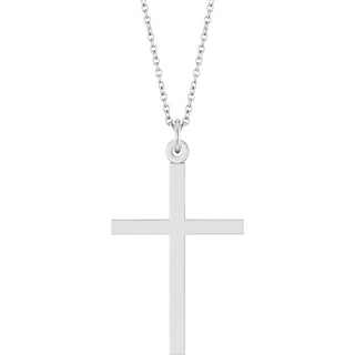 14K White Cross 18" Necklace