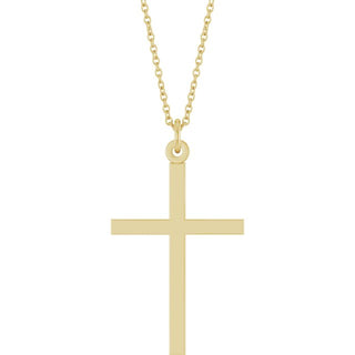 14K Yellow Cross 18" Necklace