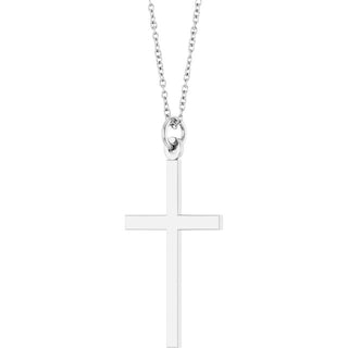 14K White Cross 18" Necklace