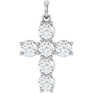 Platinum 1 1/2 CTW Natural Diamond Cross Pendant