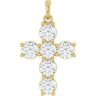14K Yellow 1 1/2 CTW Natural Diamond Cross Pendant