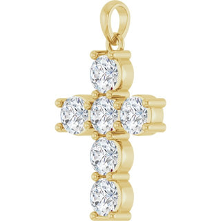 14K Yellow 1 1/2 CTW Lab-Grown Diamond Cross Pendant