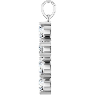 Sterling Silver 1 1/2 CTW Natural Diamond Cross Pendant