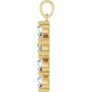 14K Yellow 1 1/2 CTW Lab-Grown Diamond Cross Pendant