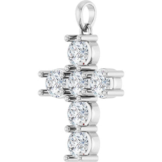 Sterling Silver 2 CTW Natural Diamond Cross Pendant