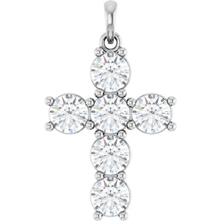 Platinum 2 CTW Natural Diamond Cross Pendant