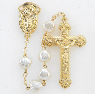 Pearl Shell Bead Gold Plated Rosary