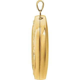 14K Yellow Engravable Oval Locket