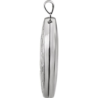 Sterling Silver Engravable Embossed Oval Locket