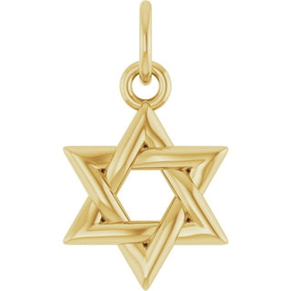 14K Yellow Star Of David Pendant
