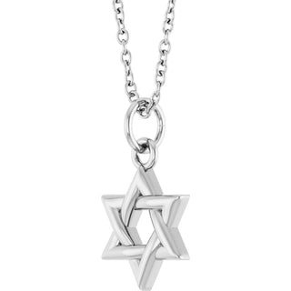 Sterling Silver Star Of David 16-18" Necklace