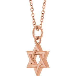 14K Rose Star Of David 16-18" Necklace