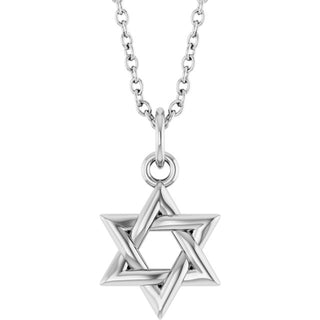Sterling Silver Star Of David 16-18" Necklace