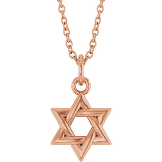 14K Rose Star Of David 16-18" Necklace
