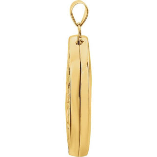 14K Yellow Embossed Oval Locket