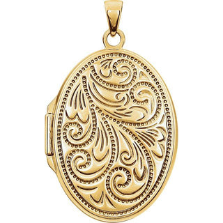 14K Yellow Gold-Plated Sterling Silver Oval Locket 