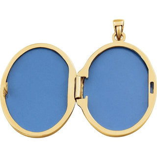 14K Yellow Gold-Plated Sterling Silver Oval Locket 