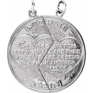 14K White Miz Pah Coin Right Pendant
