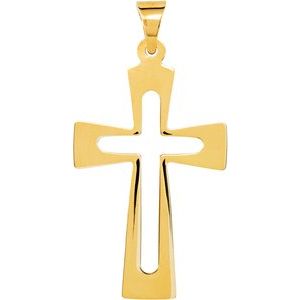14K Yellow 31.2x18 mm Cross Pendant