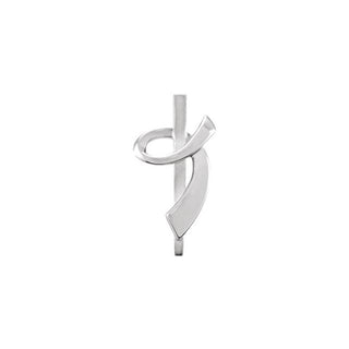 Sterling Silver 16.2x8.5 mm Ribbon of Courage Pendant